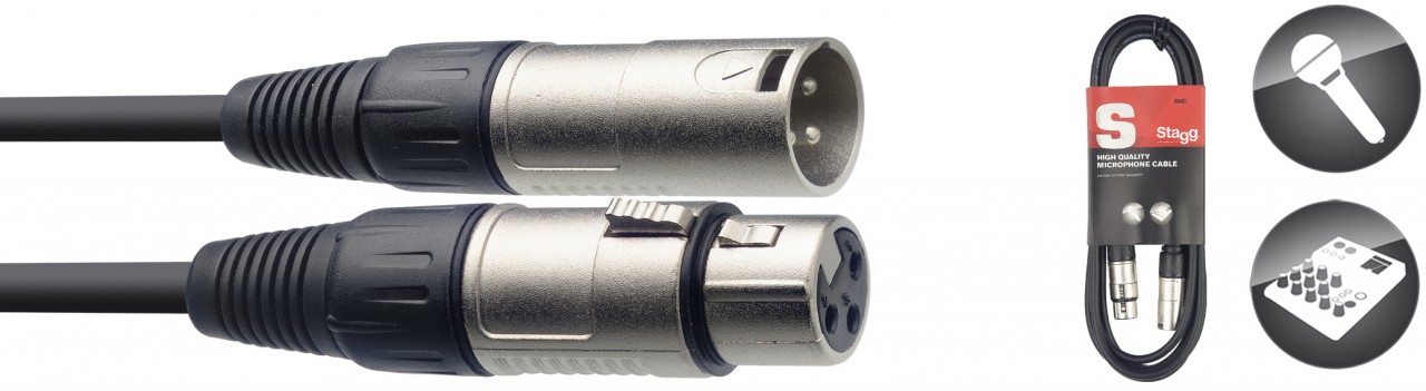 STAGG Mikrofonkabel XLR female XLR male SMC3