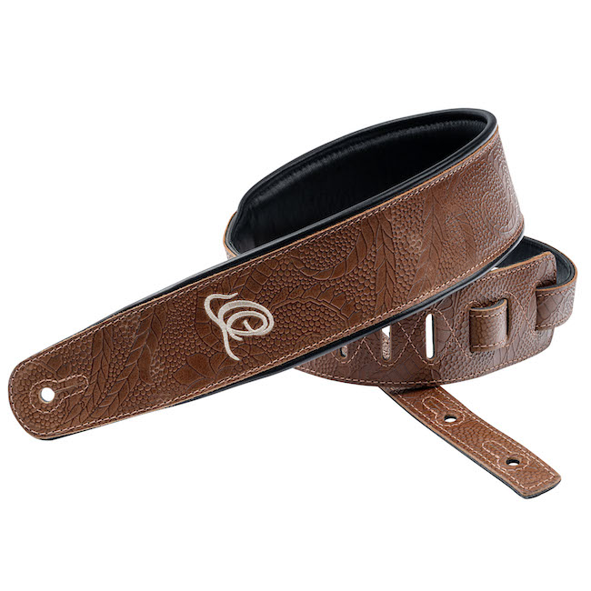 ORTEGA Echtleder Gurt - Natural Brown Flora OSCU-2