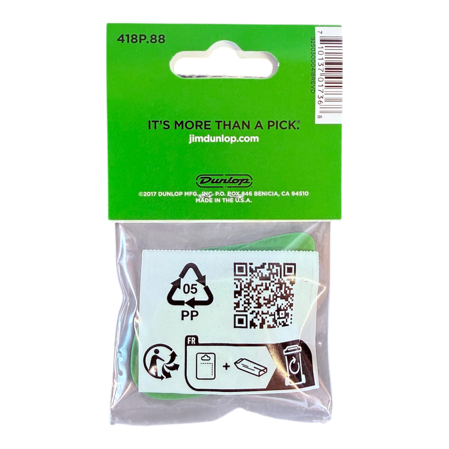 DUNLOP Tortex 0,88 Picks Player's Pack 12 Pack Plektrum Set 0,88 mm