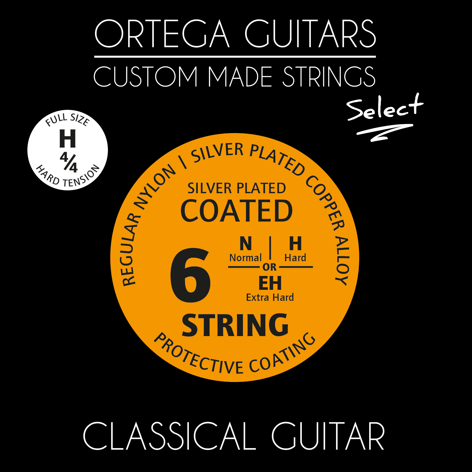 ORTEGA Custom Made Strings Select 4/4 Mensur - Konzertgitarre 6 String ORTEGA Custom Made Strings Select 4/4 Mensur - Konzertgitarre 6 String