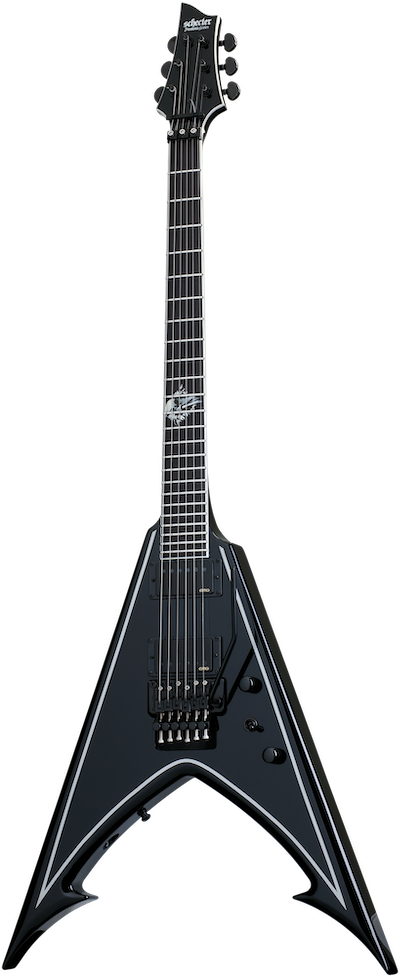 SCHECTER Signature Abbath Raven Dark V FR Gloss Black with Silver Stripes