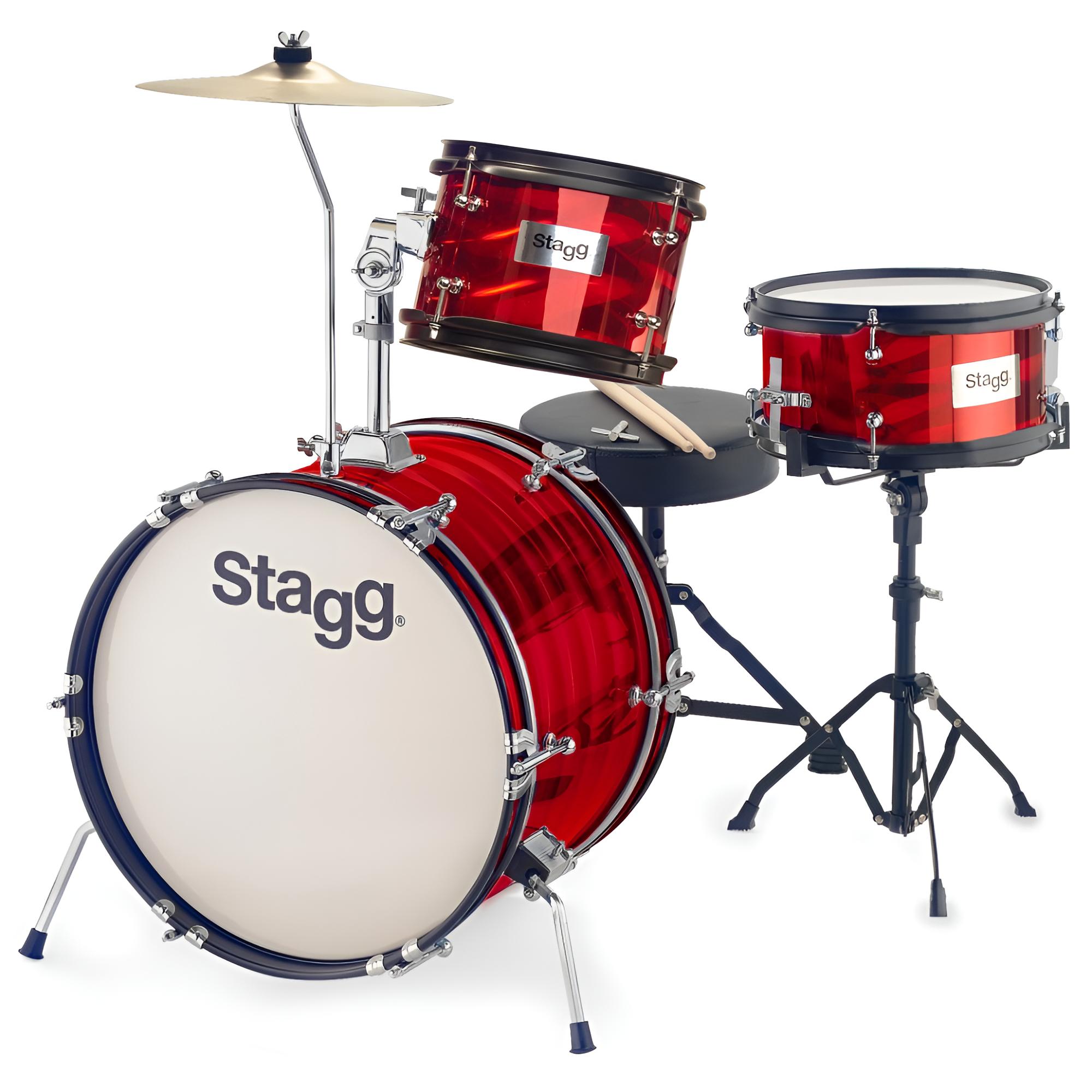 STAGG TIM JR 3 16 B RD Schlagzeug für Kinder - Rot