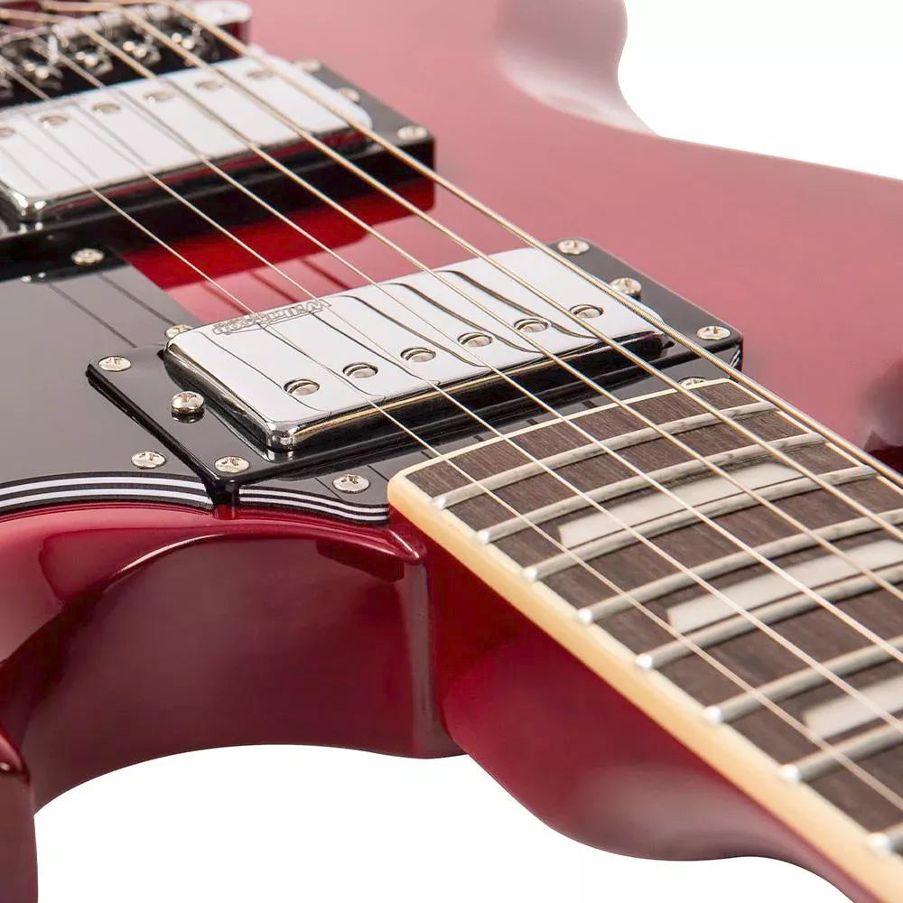 VINTAGE Reissued VS6 Cherry Red SG-Style E-Gitarre