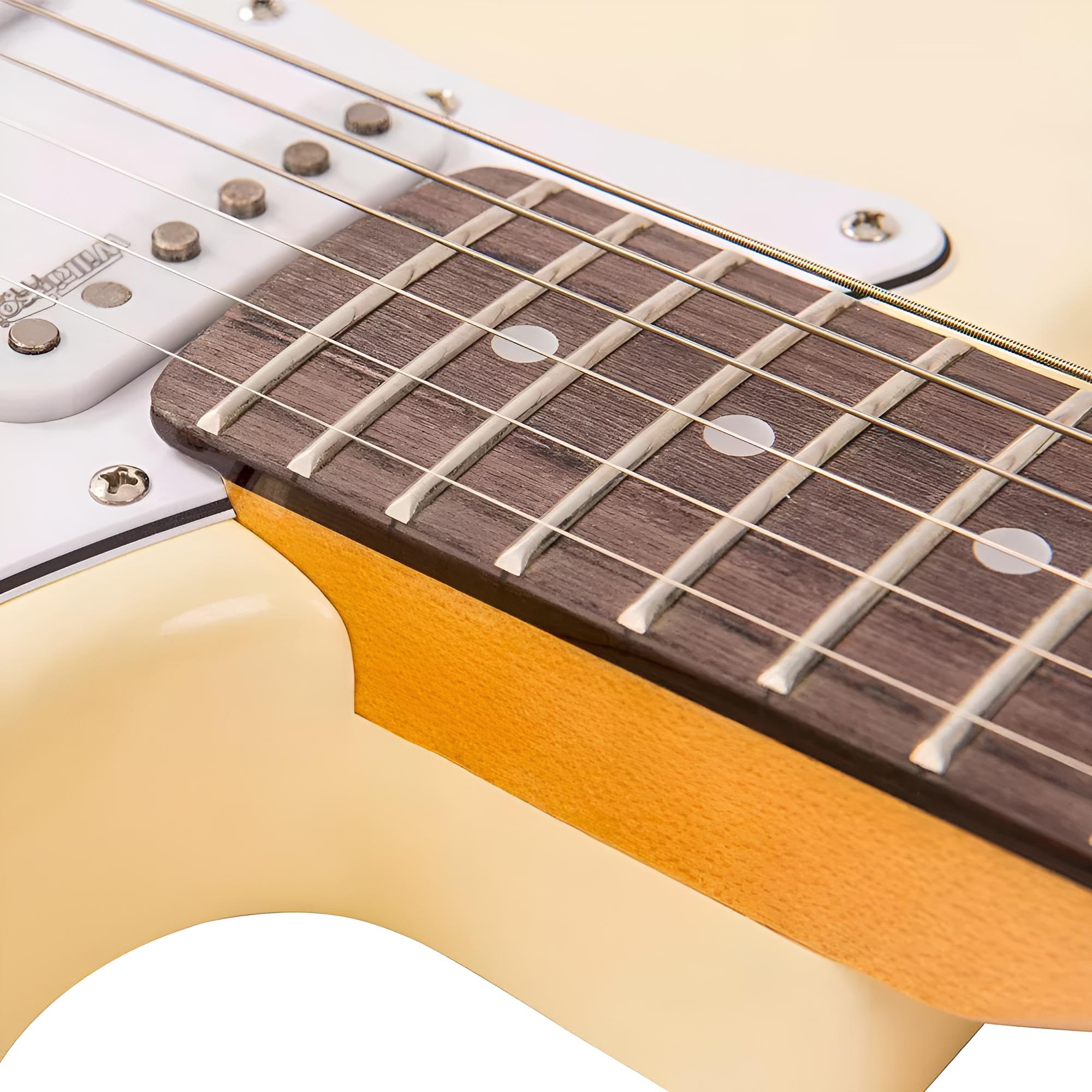 VINTAGE Reissued V6VW Vintage White ST-Style E-Gitarre