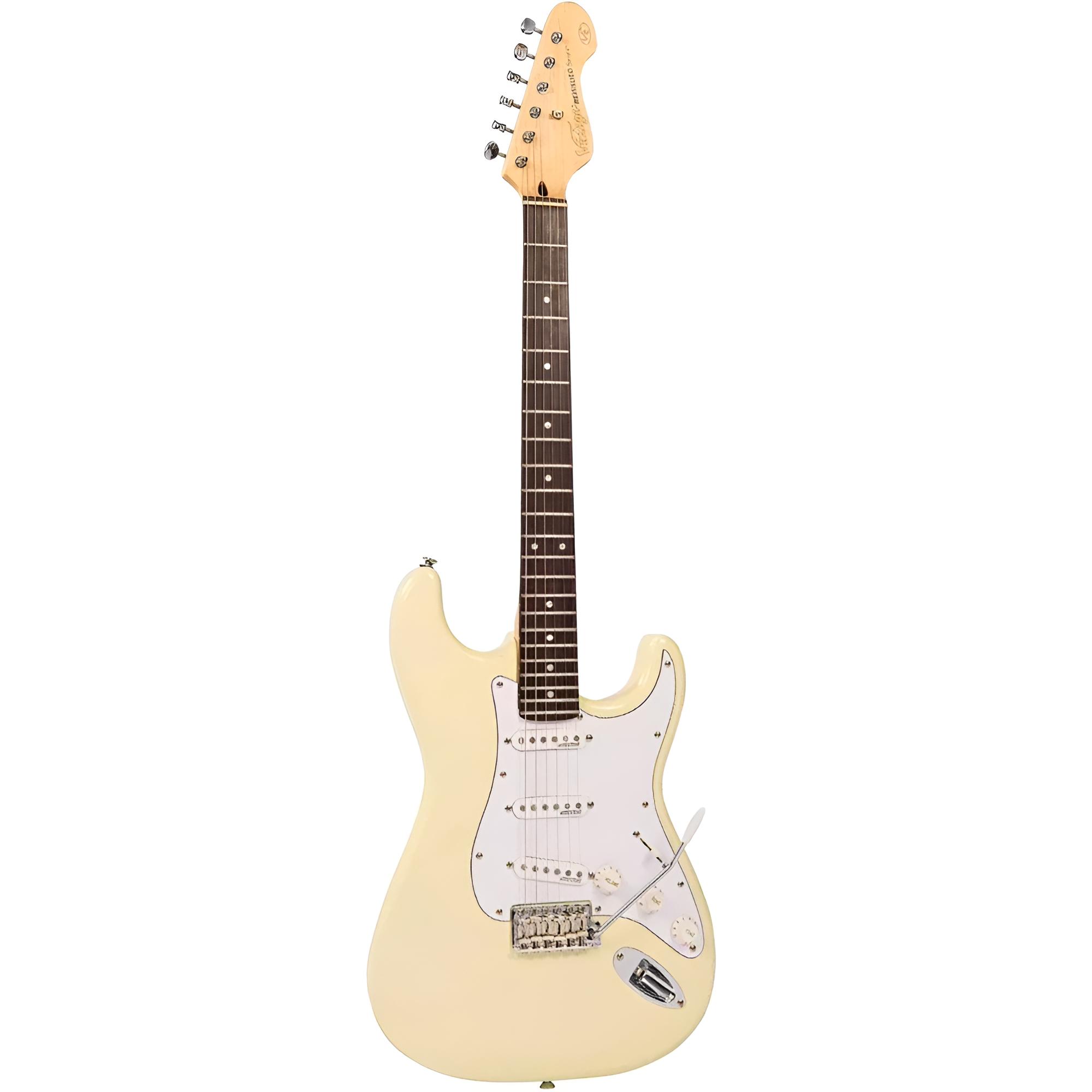 VINTAGE Reissued V6VW Vintage White ST-Style E-Gitarre