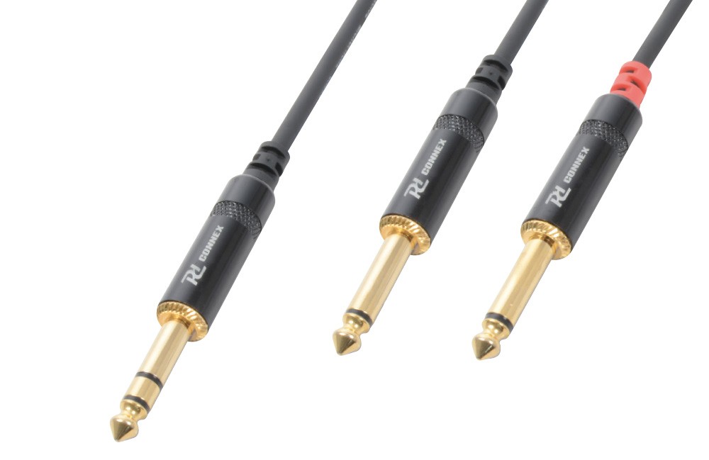 POWER DYNAMICS CX76-3 Cable 6.3mm Stereo - 2x 6.3mm Mono - 3.0m