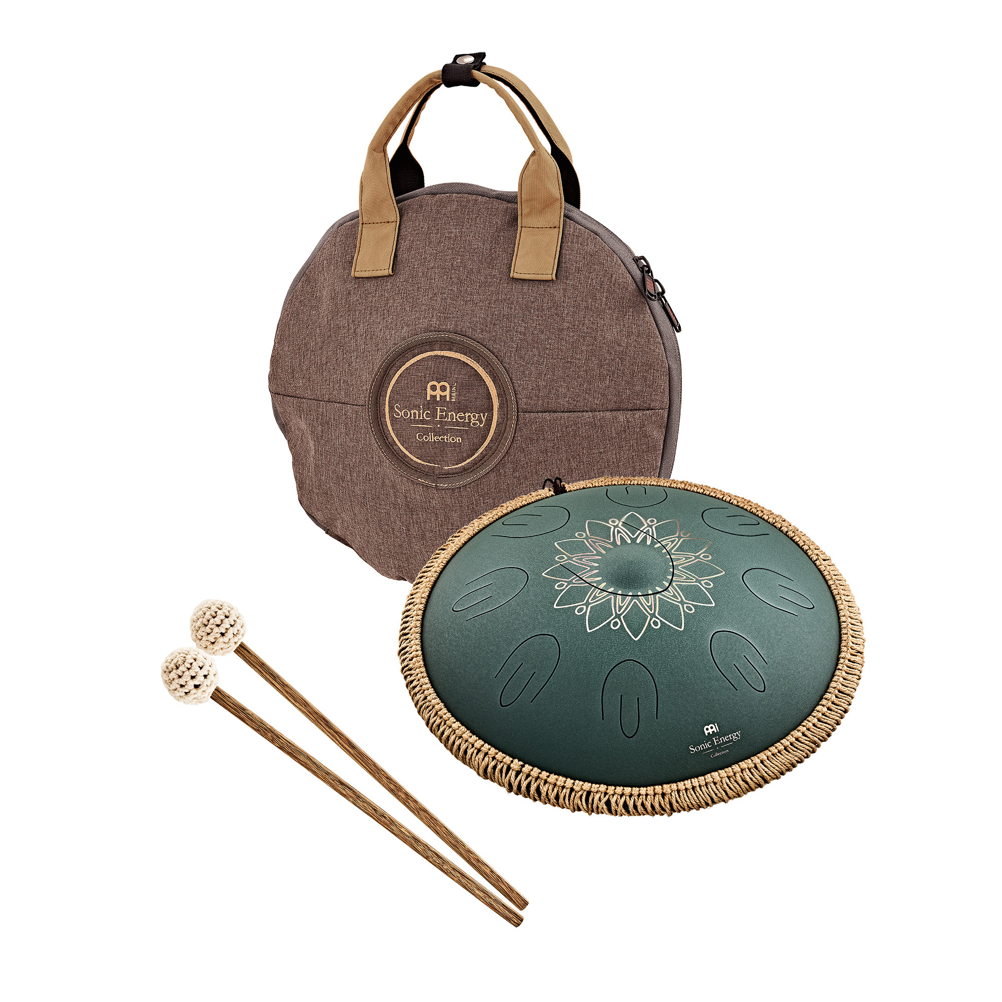 MEINL OSTD4DGE Sonic Energy 16" Octave Steel Tongue Drum – Fis Moll, 432 Hz, Dunkelgrün