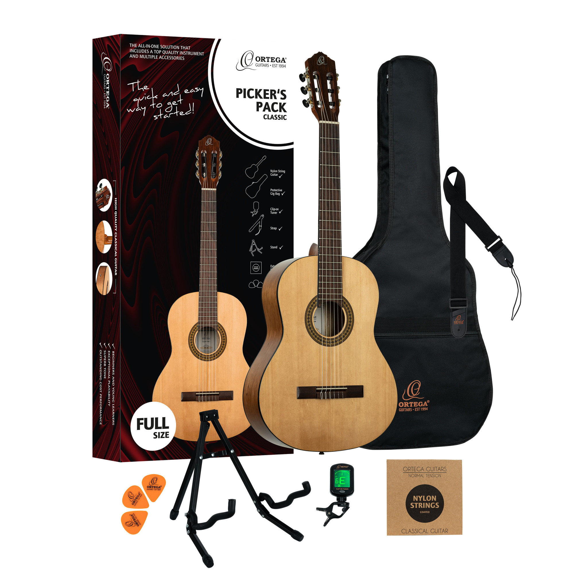 ORTEGA Pickers Pack 4/4 Konzertgitarre 6-String - Einsteigerset