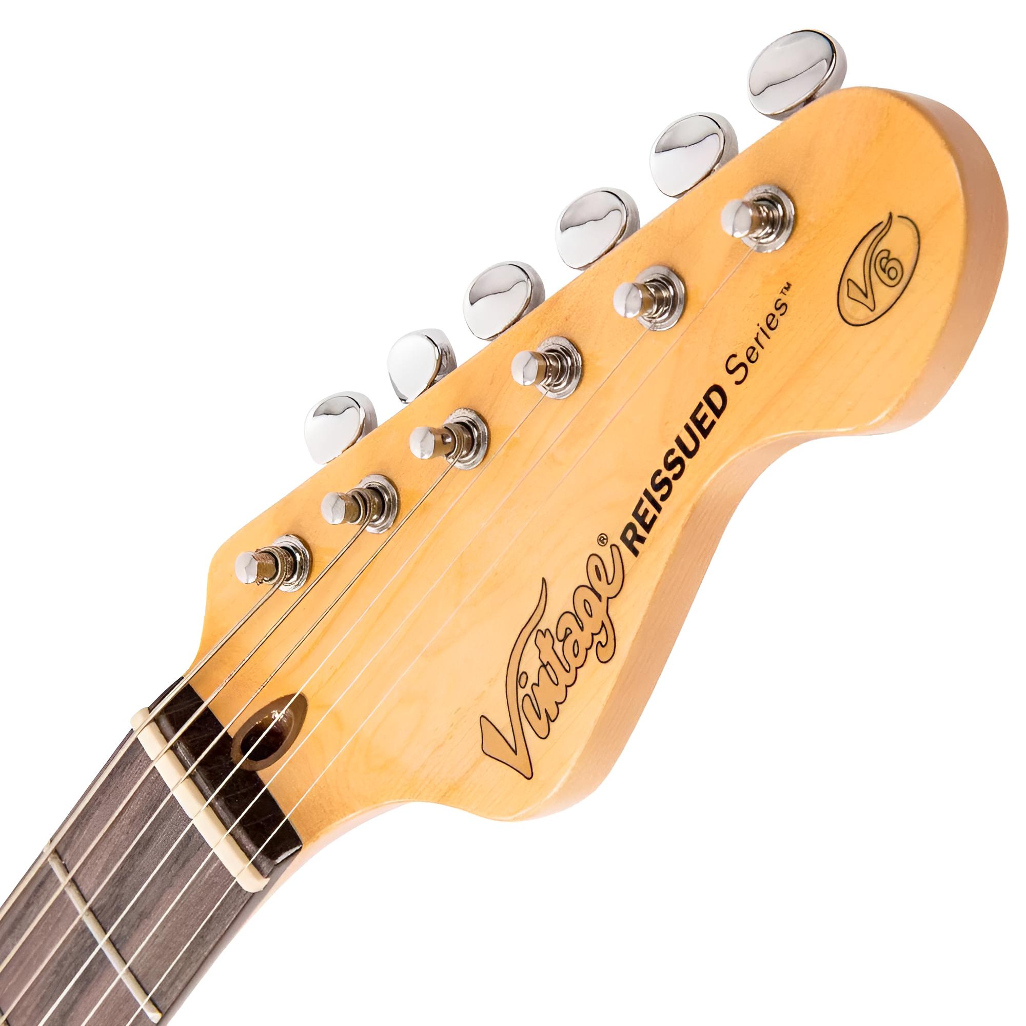 VINTAGE Reissued V6VW Vintage White ST-Style E-Gitarre