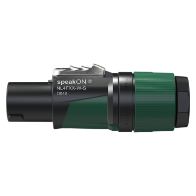 NEUTRIK NL4FXX-W-S speakON Stecker 4 Polig Grün