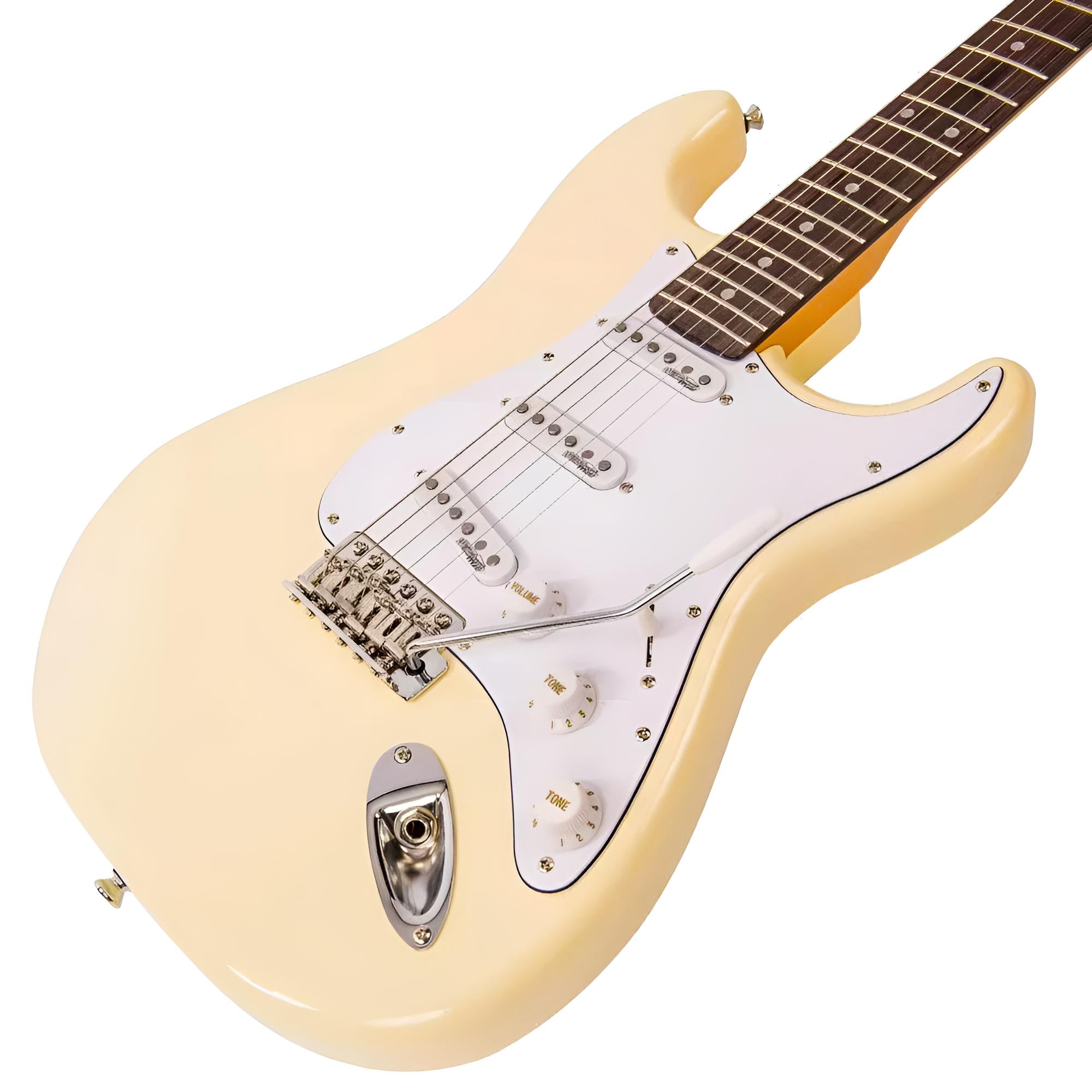 VINTAGE Reissued V6VW Vintage White ST-Style E-Gitarre