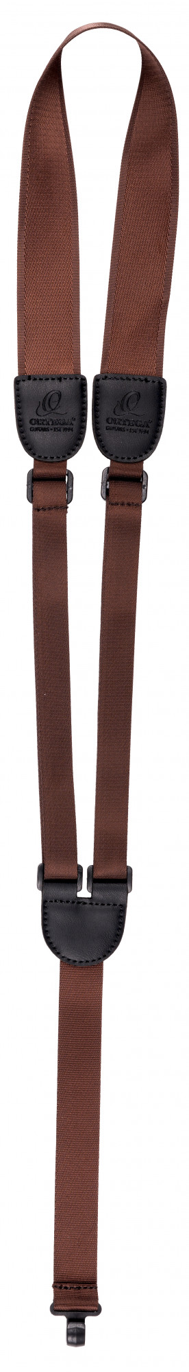 ORTEGA OGSHK-BR Nylongitarrengurt mit Support Hook - Brown