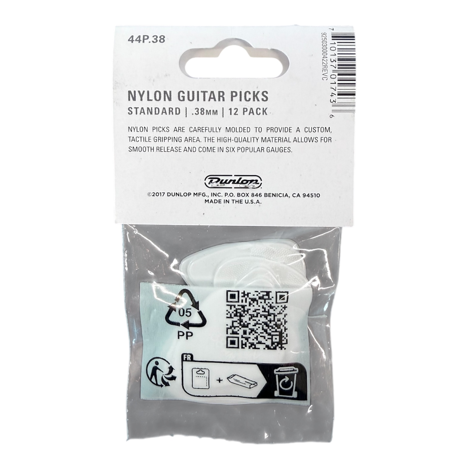 Dunlop Nylon Standard Picks 0,38 mm 12er Player's Pack