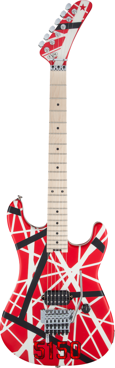 EVH 5150 Red with Black and White Stripes