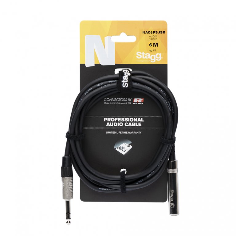 STAGG NAC6PSJSR 6M Audiokabel - Kopfhörer Verlängerung (Klinke Stereo m auf Klinke Stereo f)