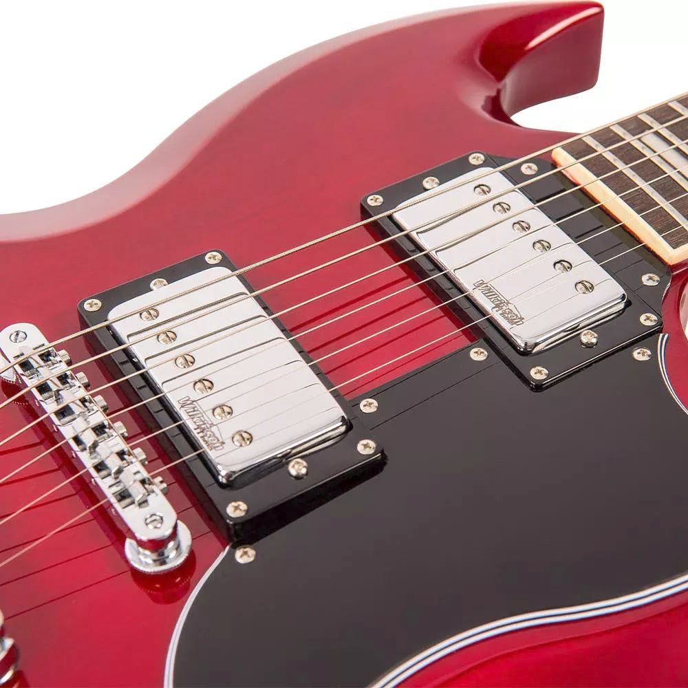 VINTAGE Reissued VS6 Cherry Red SG-Style E-Gitarre