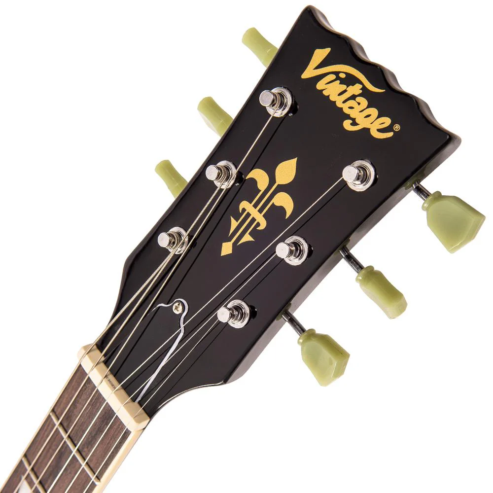 VINTAGE Reissued V100BLK E-Gitarre LP Model