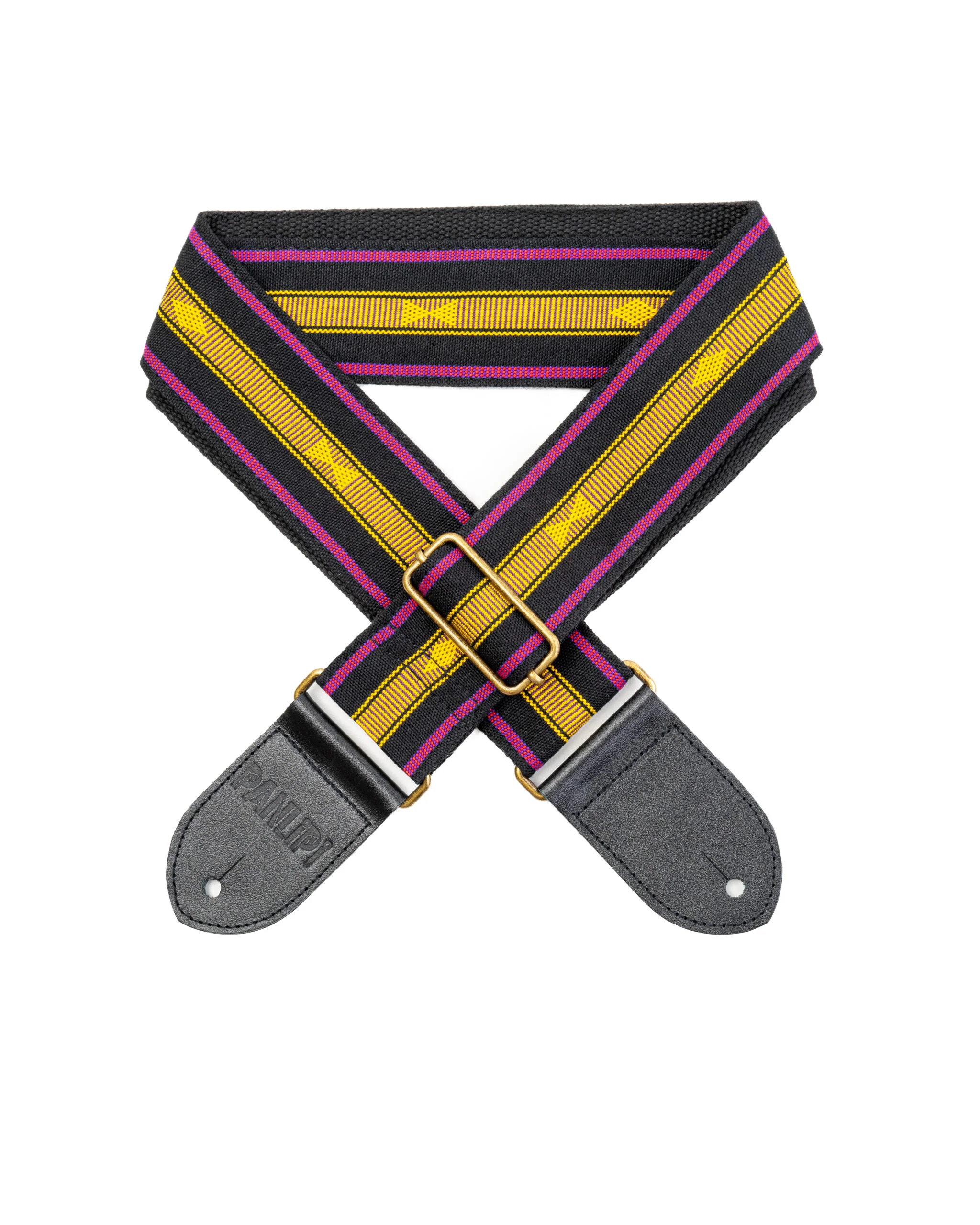 PANLIPI SAG16A Sagada 5x140cm Guitar Strap Black Gold