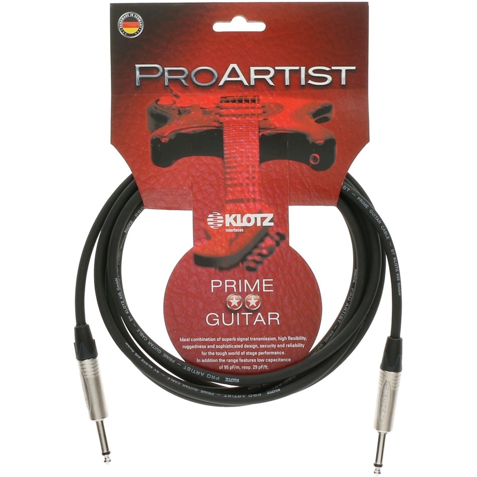 KLOTZ Pro Artist Instrumentenkabel Neutrik Stecker 6m