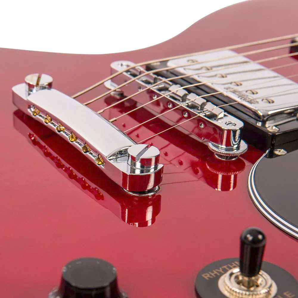 VINTAGE Reissued VS6 Cherry Red SG-Style E-Gitarre