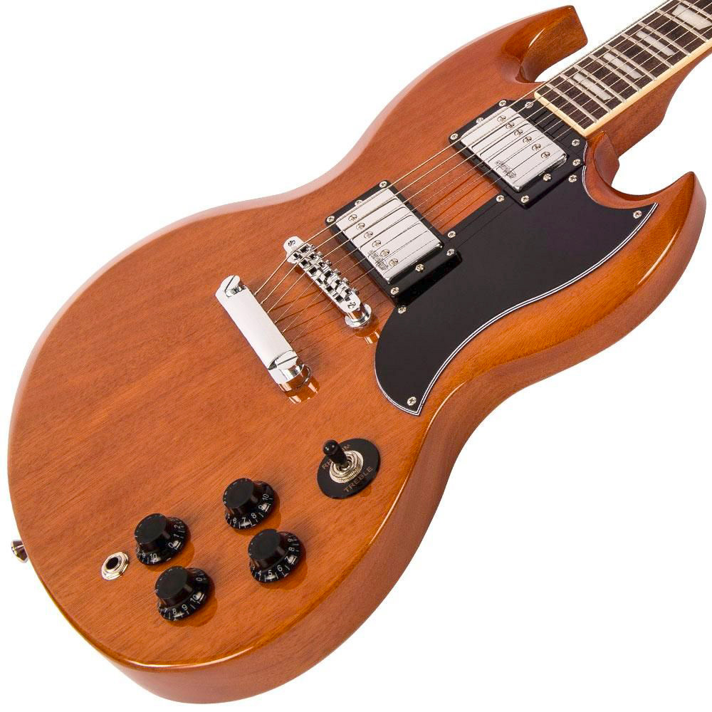 VINTAGE Reissued VS6M Dark Mahogany SG-Style E-Gitarre