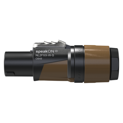 NEUTRIK NL2FXX-W-S speakON Stecker 2 Polig Braun