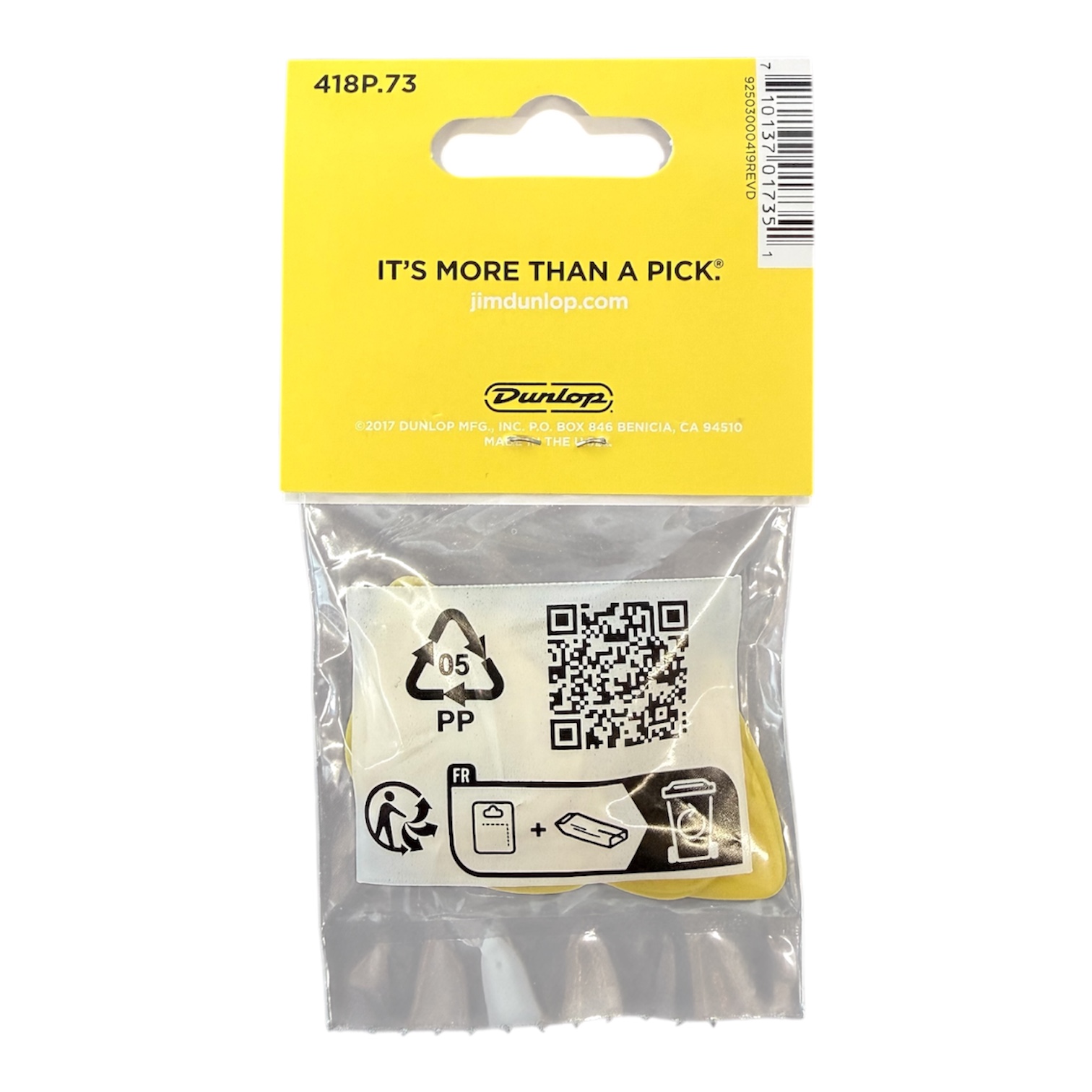 DUNLOP Tortex 0,73 Picks Player's Pack 12 Pack Plektrum Set 0,73 mm